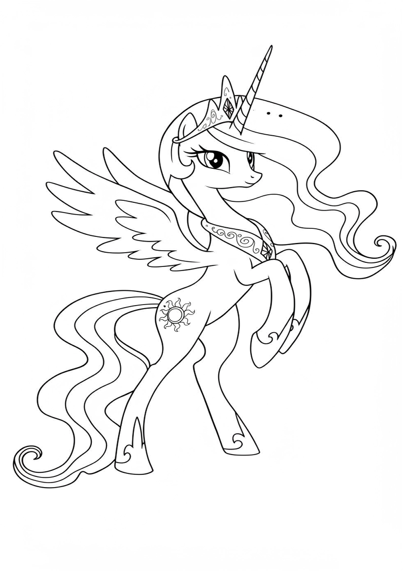 Free Printable Princess Celestia My Little Pony Coloring Pages 207