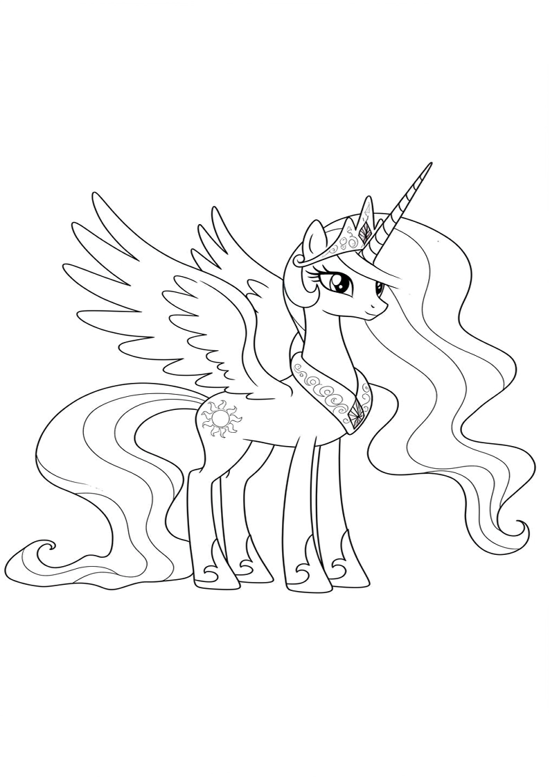 Free Printable Princess Celestia My Little Pony Coloring Pages 208