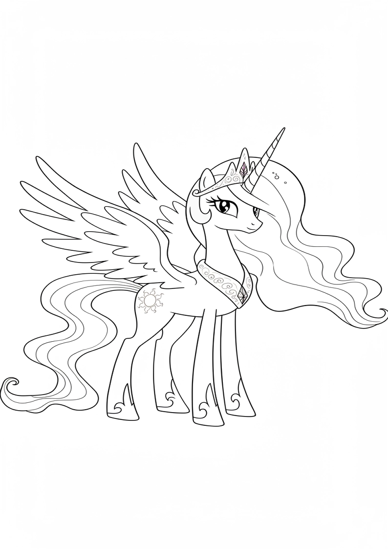 Free Printable Princess Celestia My Little Pony Coloring Pages 209