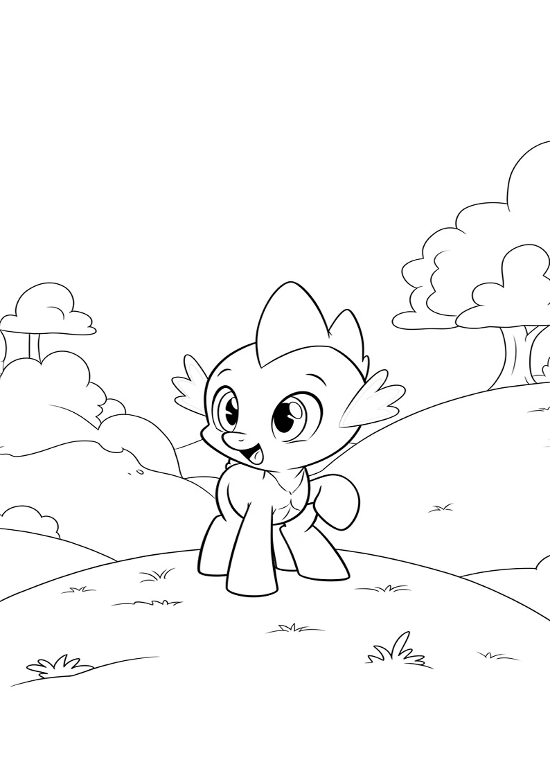 Free Printable Spike My Little Pony Coloring Pages 150