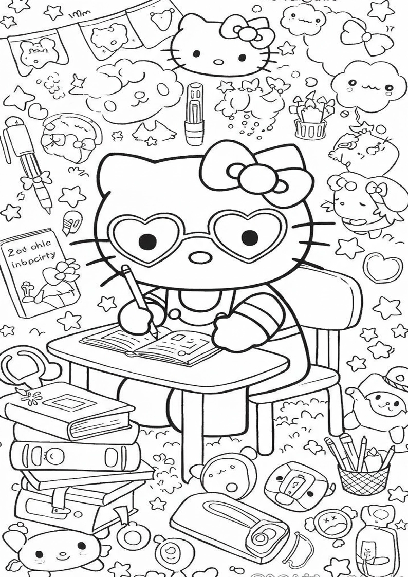 Hello Kitty - Coloring Page 185