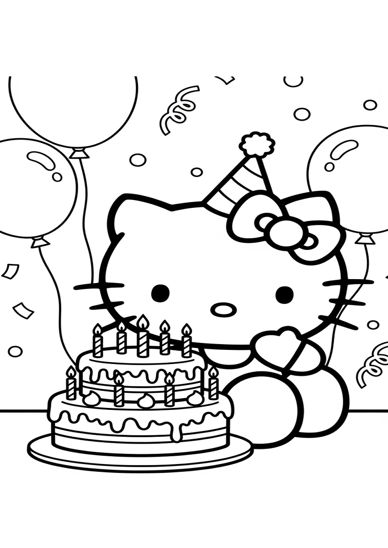 Hello Kitty - Coloring Page 117