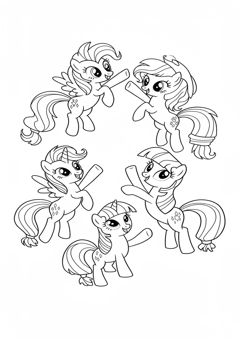 Mane Six Coloring Pages 10
