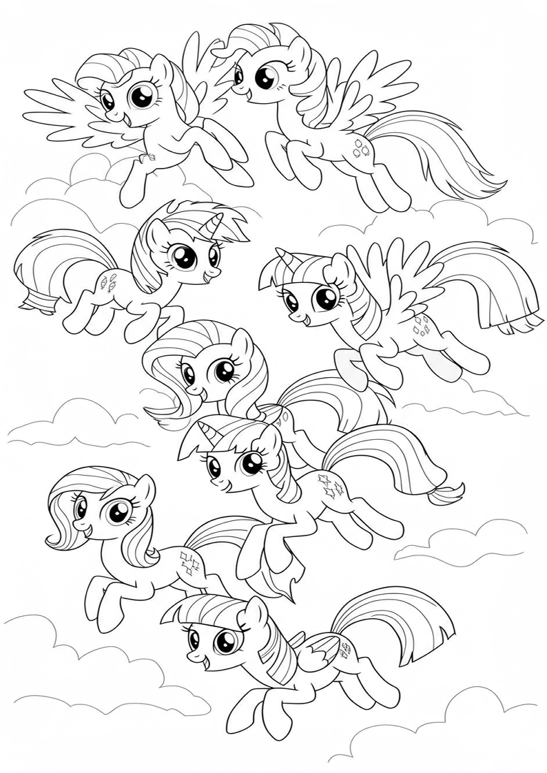 Mane Six Coloring Pages 15