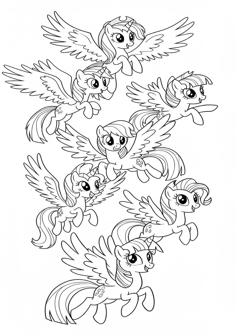 Mane Six Coloring Pages 17