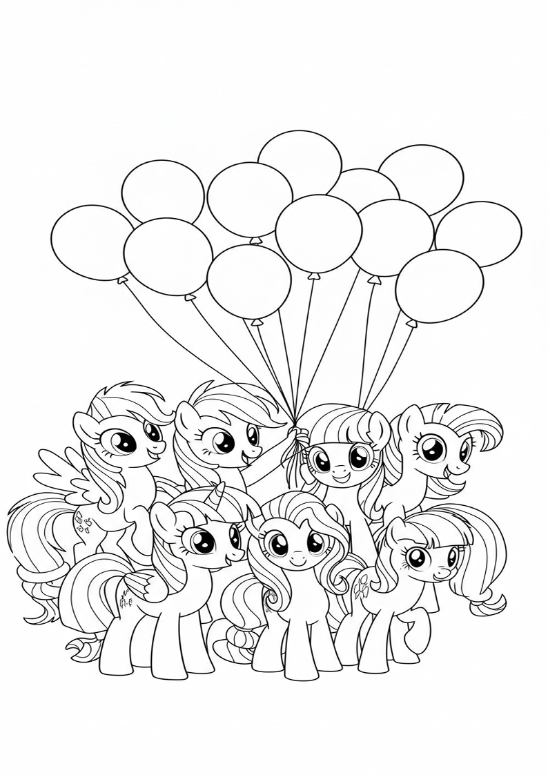 Mane Six Coloring Pages 24