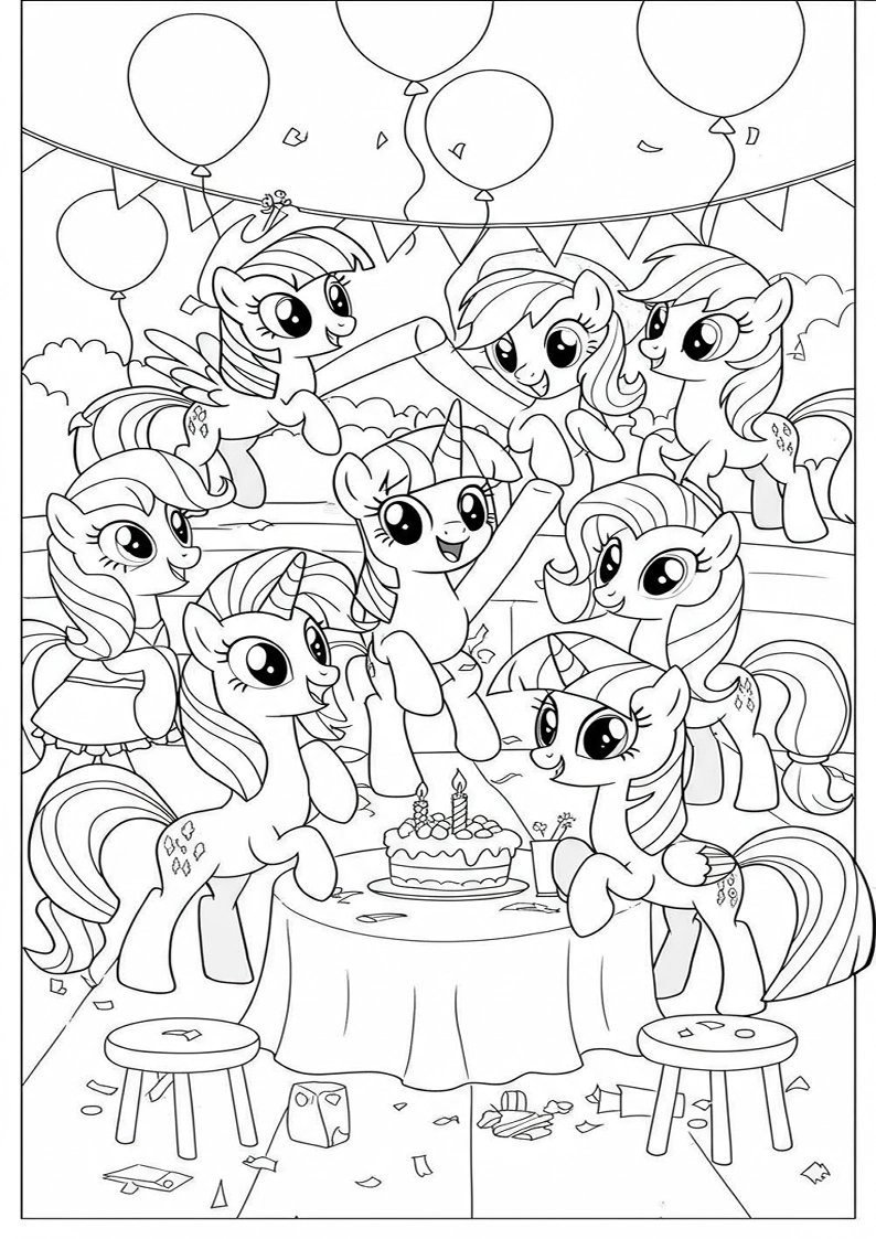 Mane Six Coloring Pages 5