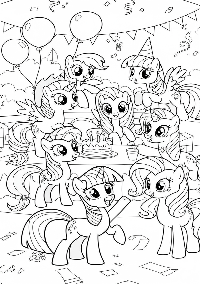 Mane Six Coloring Pages 6