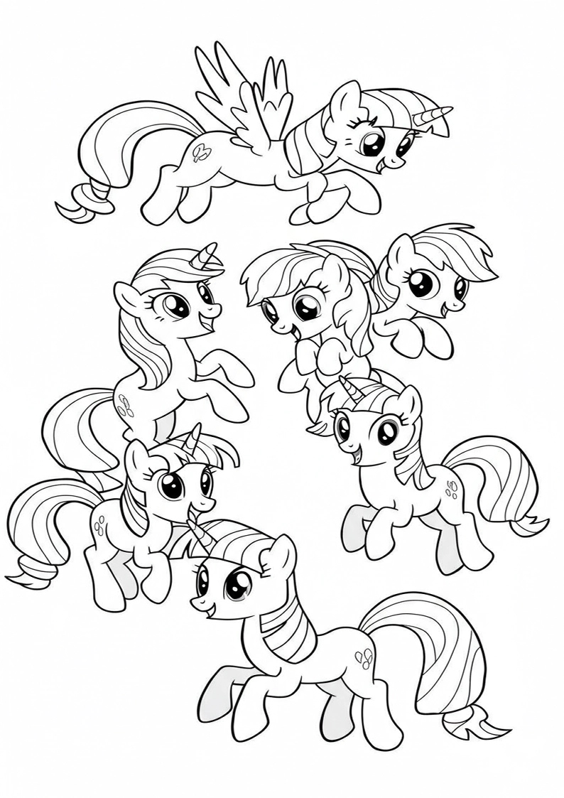Mane Six Coloring Pages For Kids And Adults 110