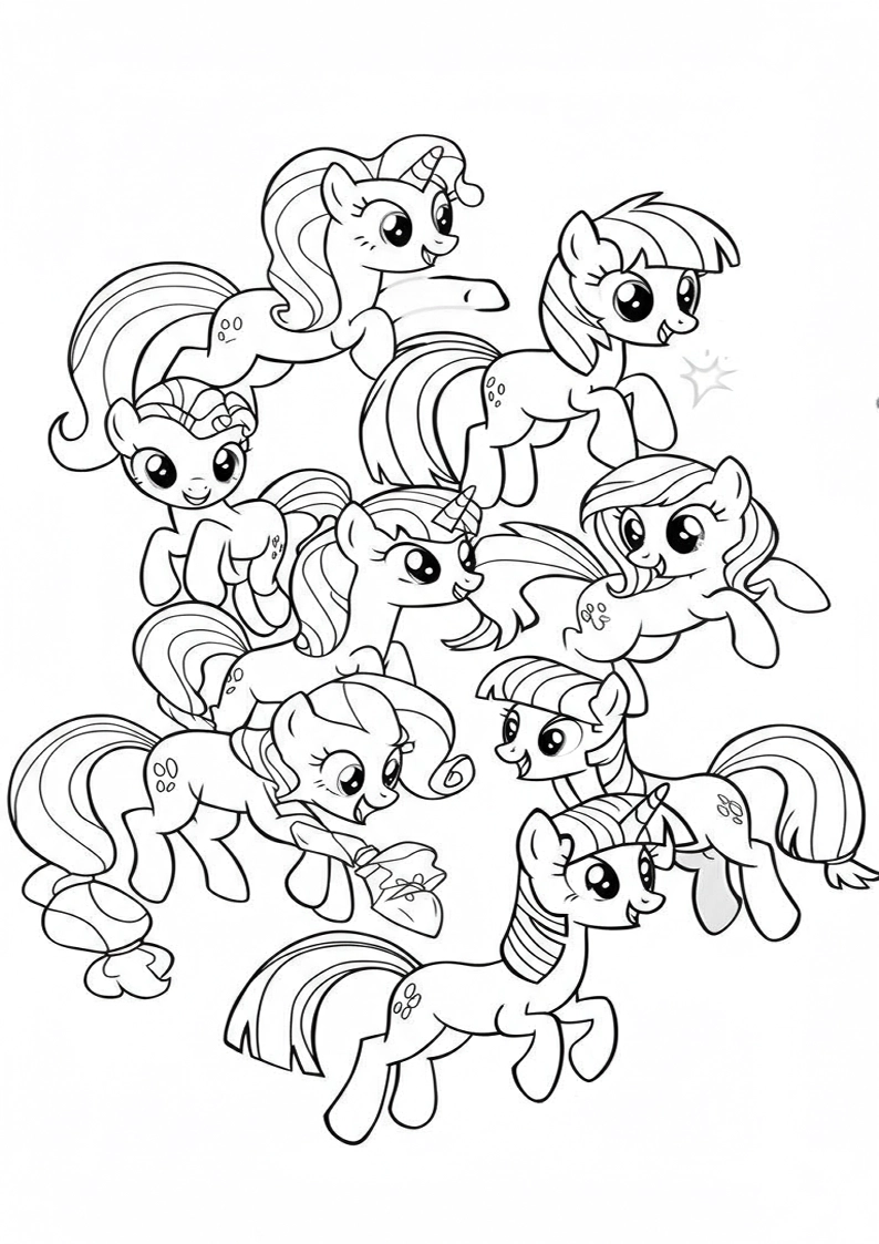 Mane Six Coloring Pages For Kids And Adults 111