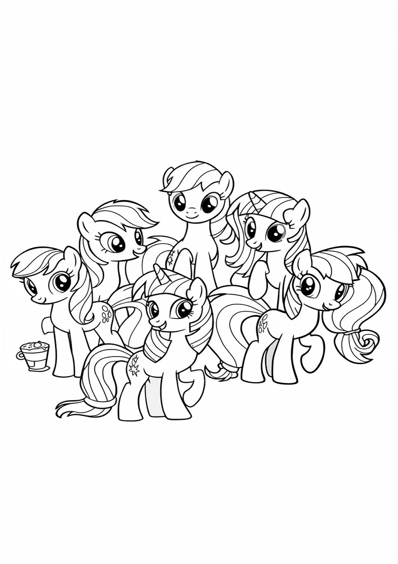 Mane Six Coloring Pages For Kids And Adults 88
