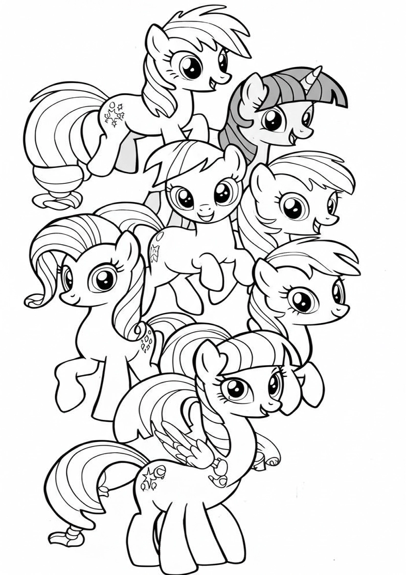 Mane Six Coloring Pages For Kids And Adults 89