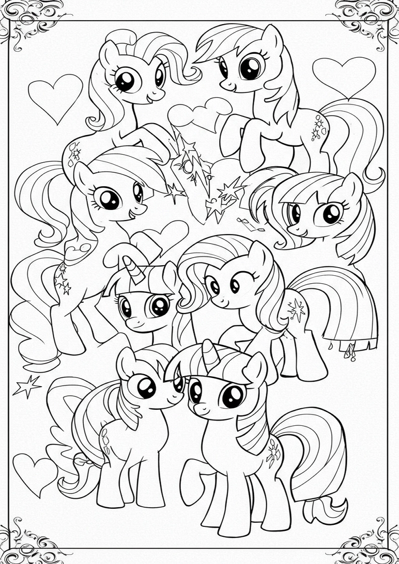 Mane Six Coloring Pages For Kids And Adults 90