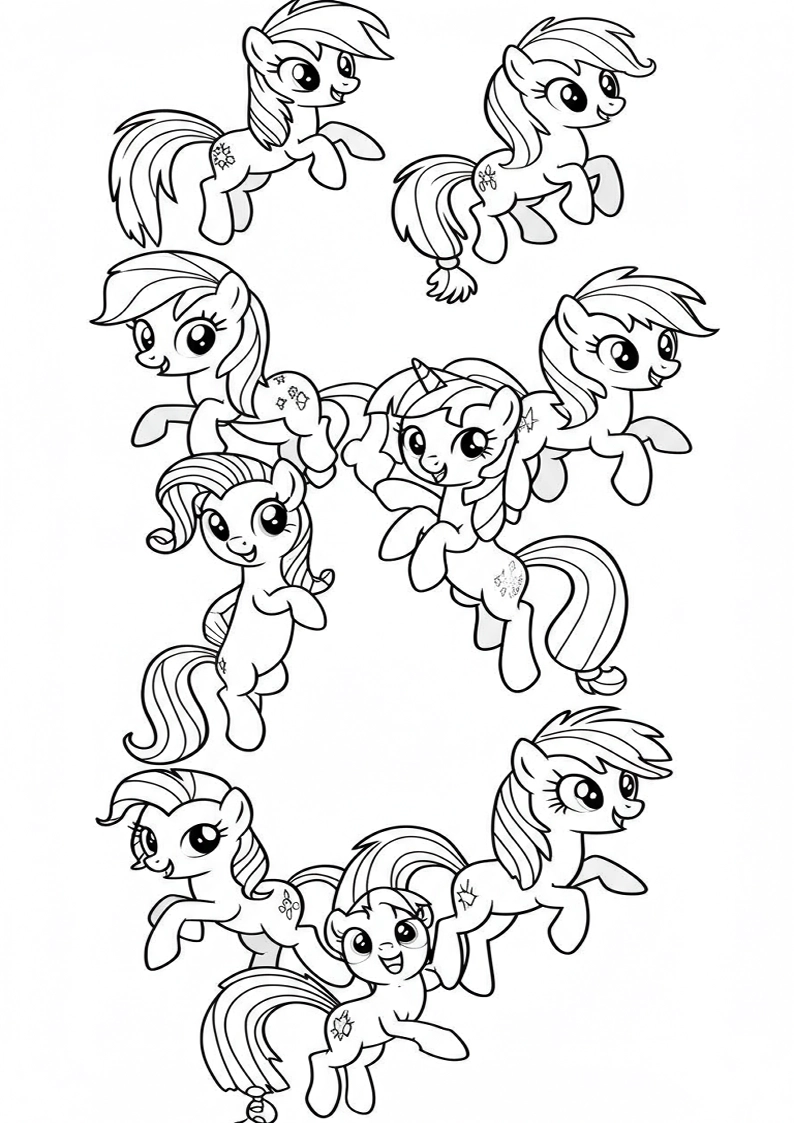 Mane Six Coloring Pages For Kids And Adults 92