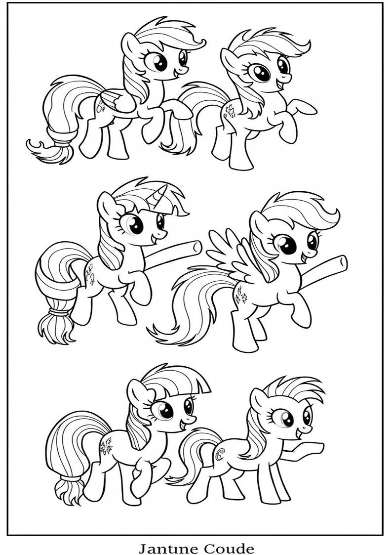 Mane Six Coloring Pages For Kids And Adults 93