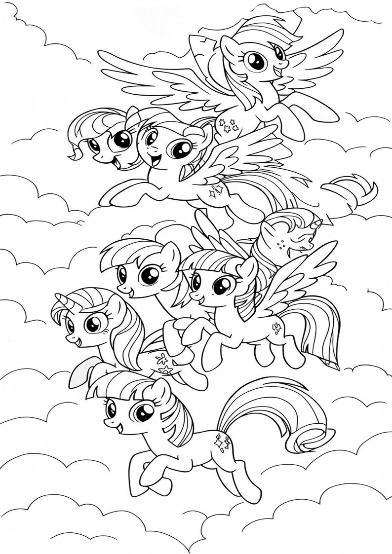 Mane Six Coloring Pages For Kids And Adults 94