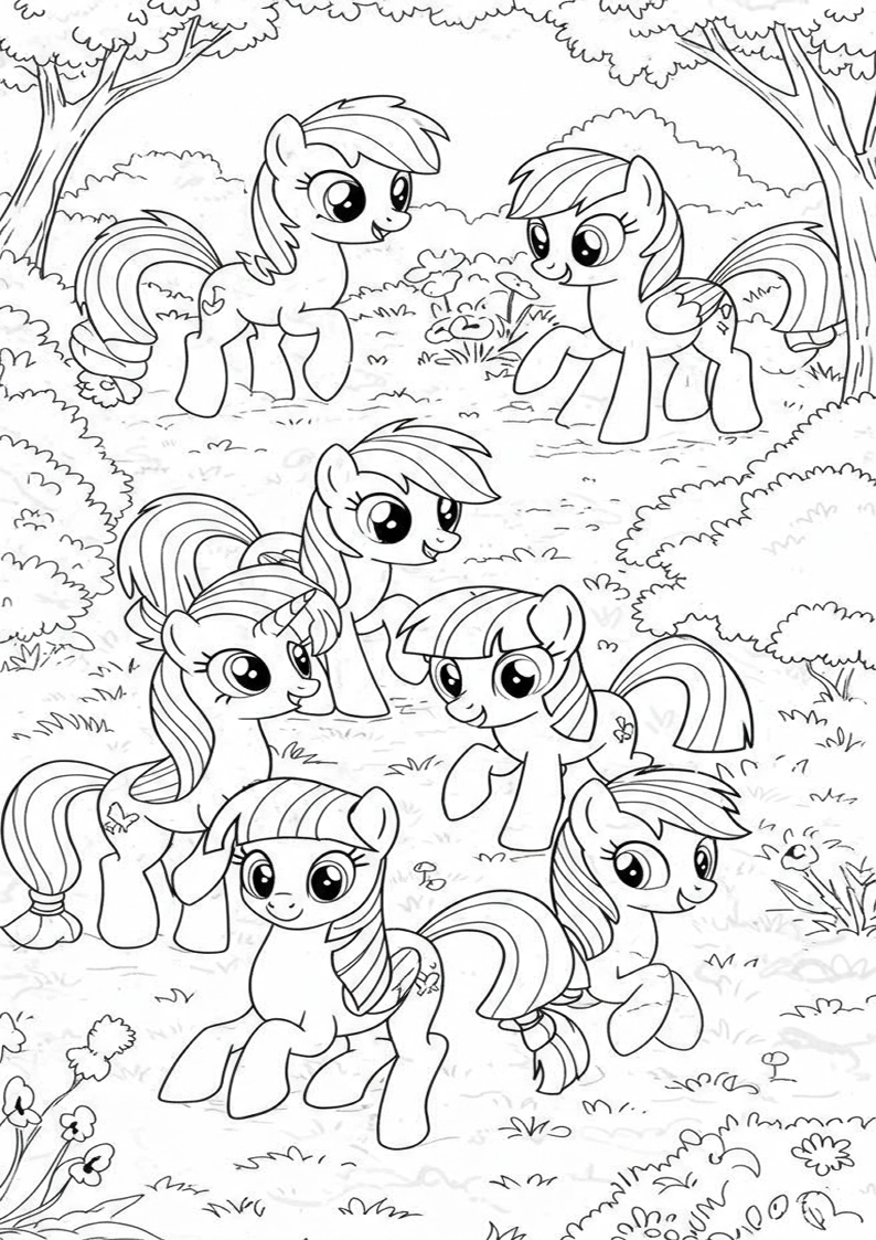 Mane Six Coloring Sheet 117