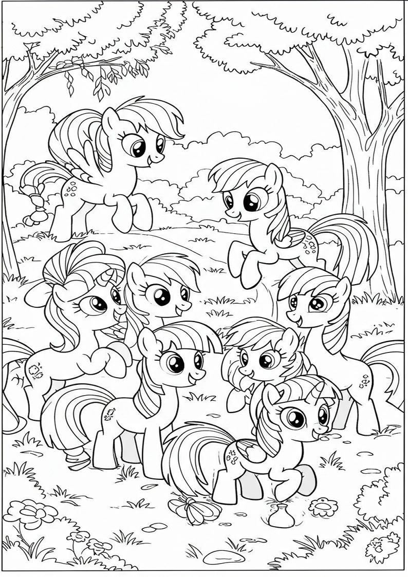 Mane Six Coloring Sheet 120