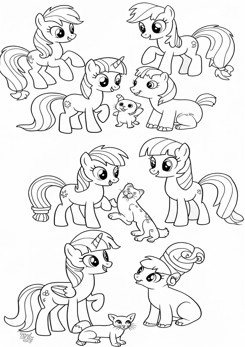 Mane Six Coloring Sheet 123