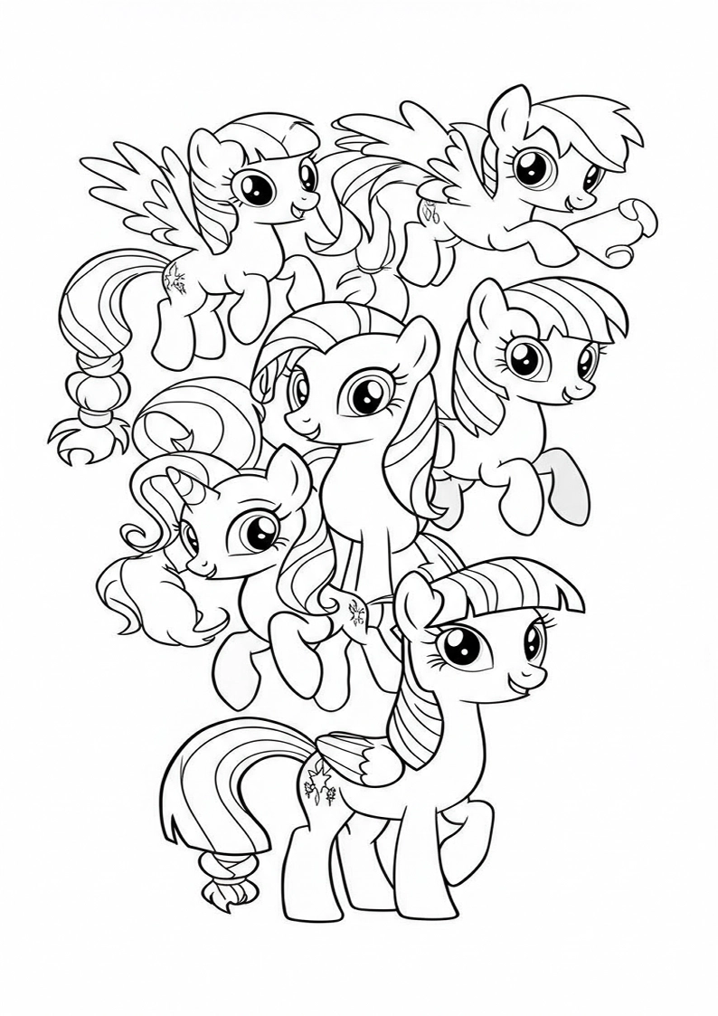 Mane Six Coloring Sheet 124