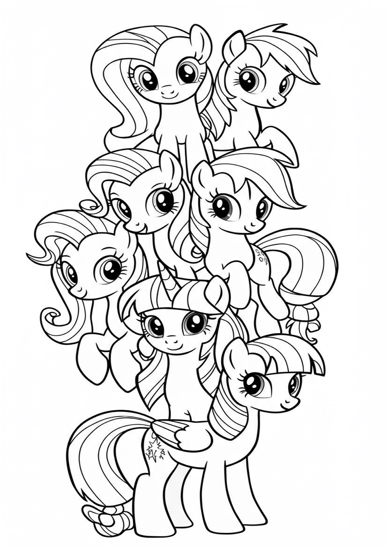 Mane Six Coloring Sheet 125