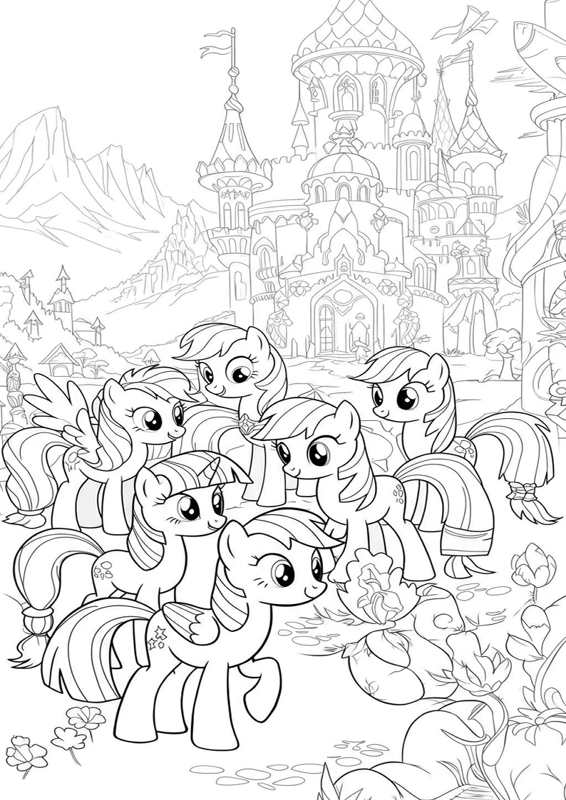 Mane Six Coloring Sheet 137