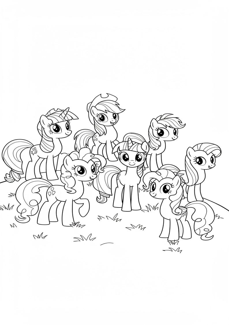Mane Six Colouring Pages 59
