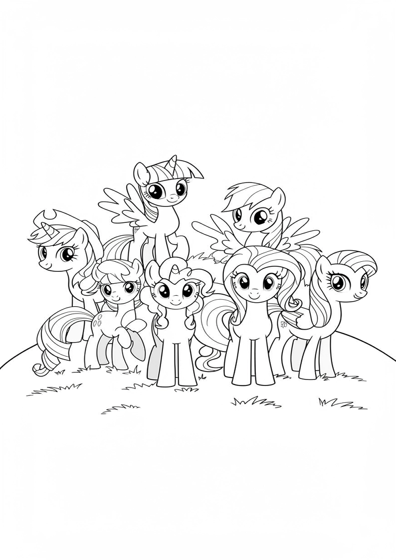 Mane Six Colouring Pages 60