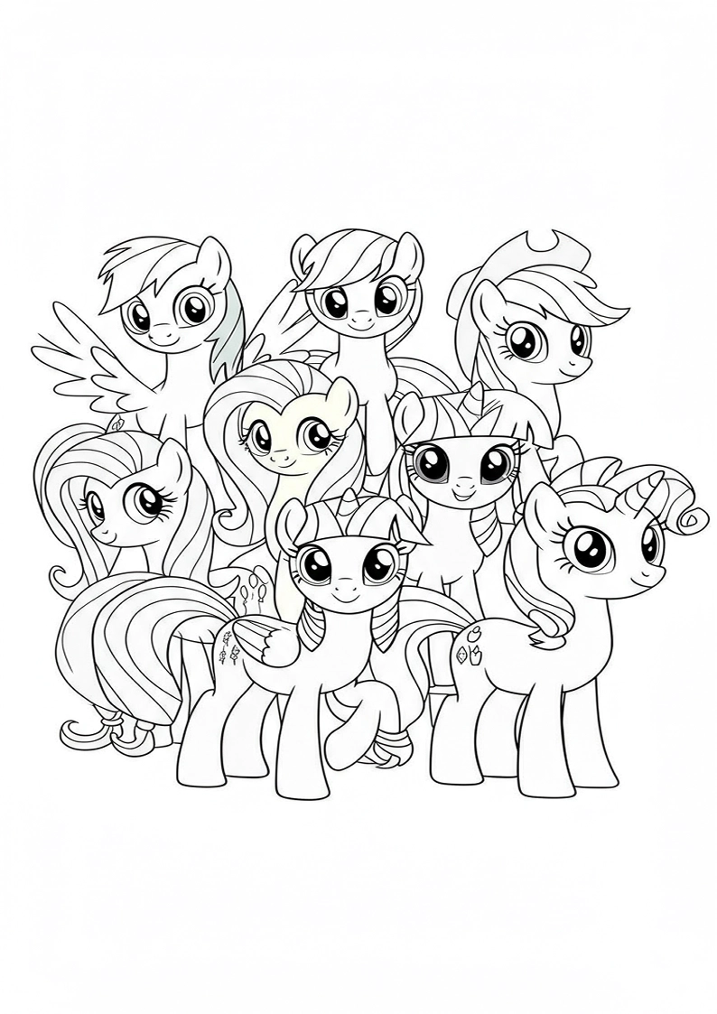 Mane Six Colouring Pages 61