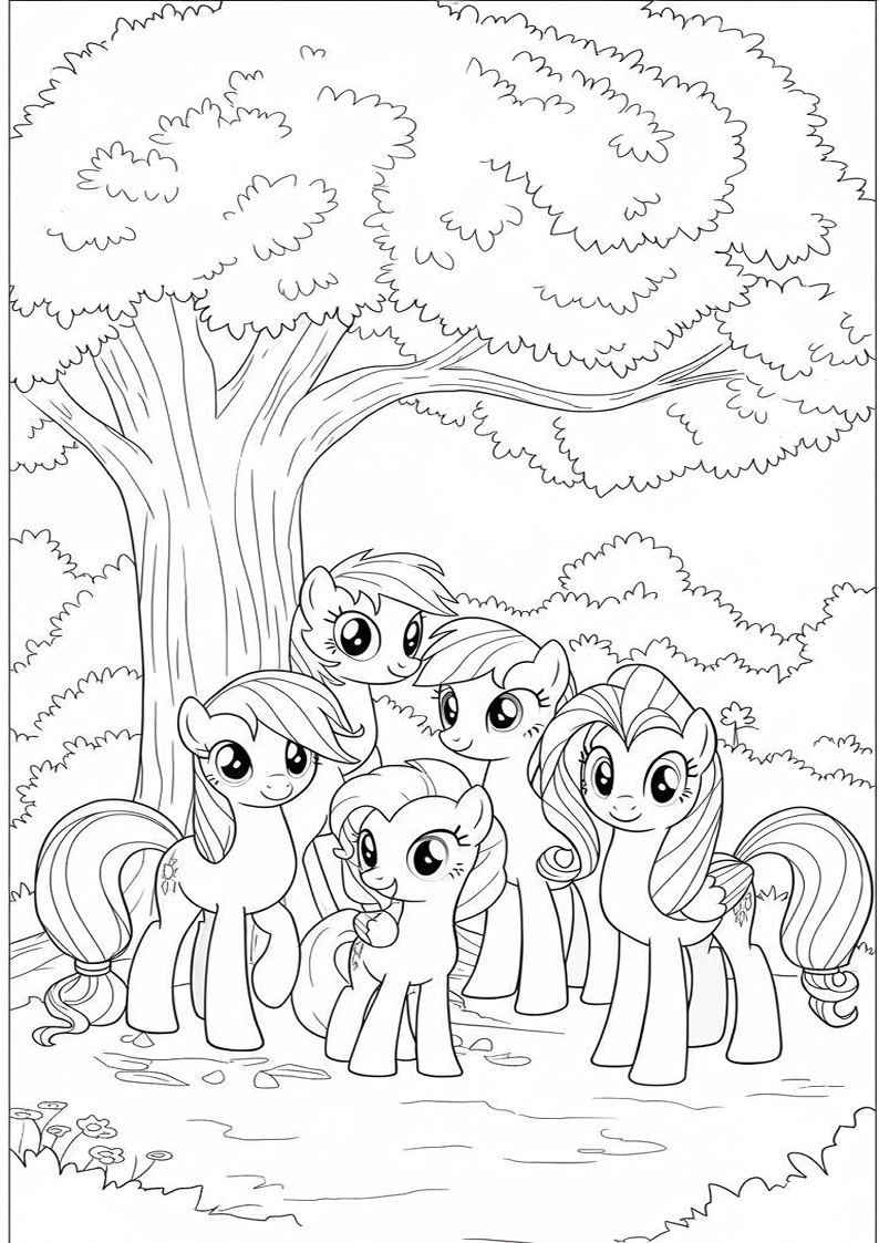 Mane Six Colouring Pages 62