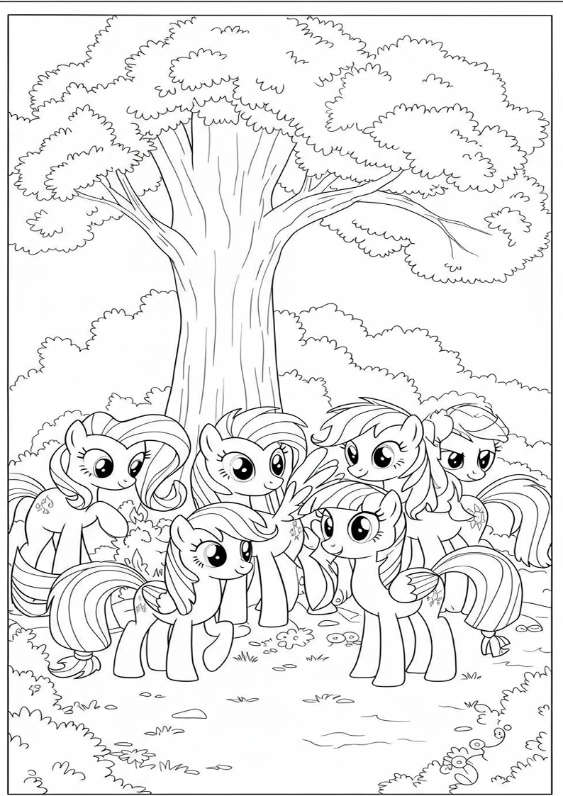 Mane Six Colouring Pages 64