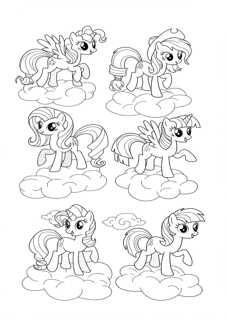 Mane Six Colouring Pages 70