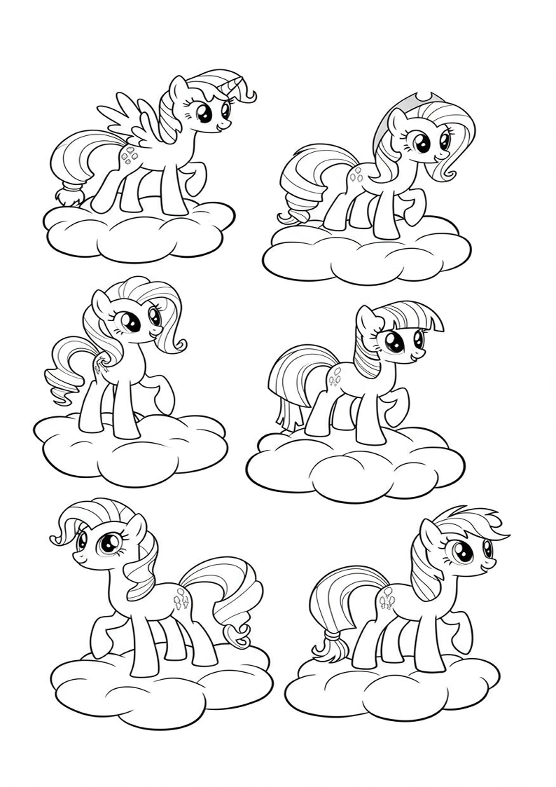 Mane Six Colouring Pages 71