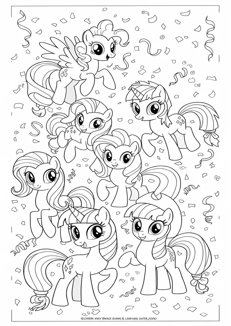 Mane Six Colouring Pages 73