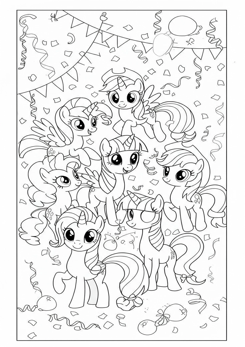 Mane Six Colouring Pages 74