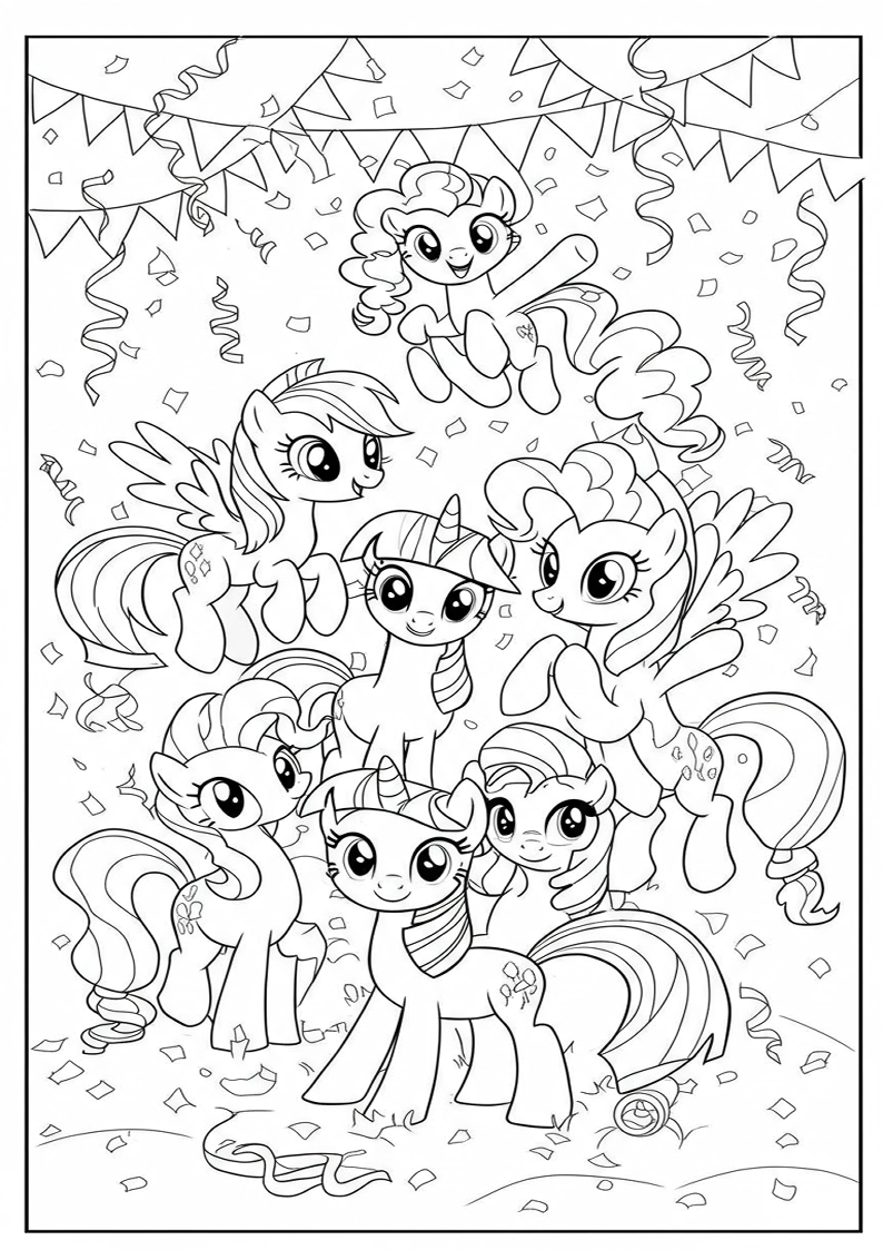 Mane Six Colouring Pages 76