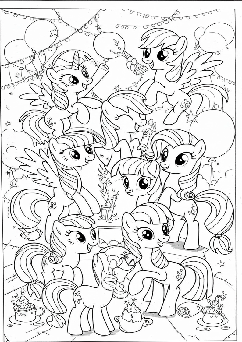 Mane Six Colouring Pages 84