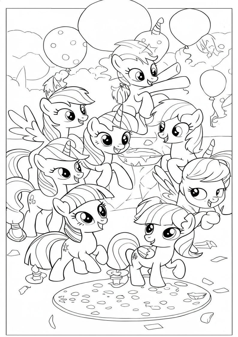 Mane Six Colouring Pages 85