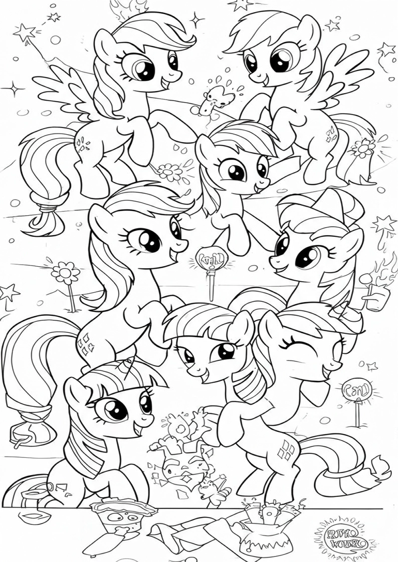 Mane Six Colouring Pages 86