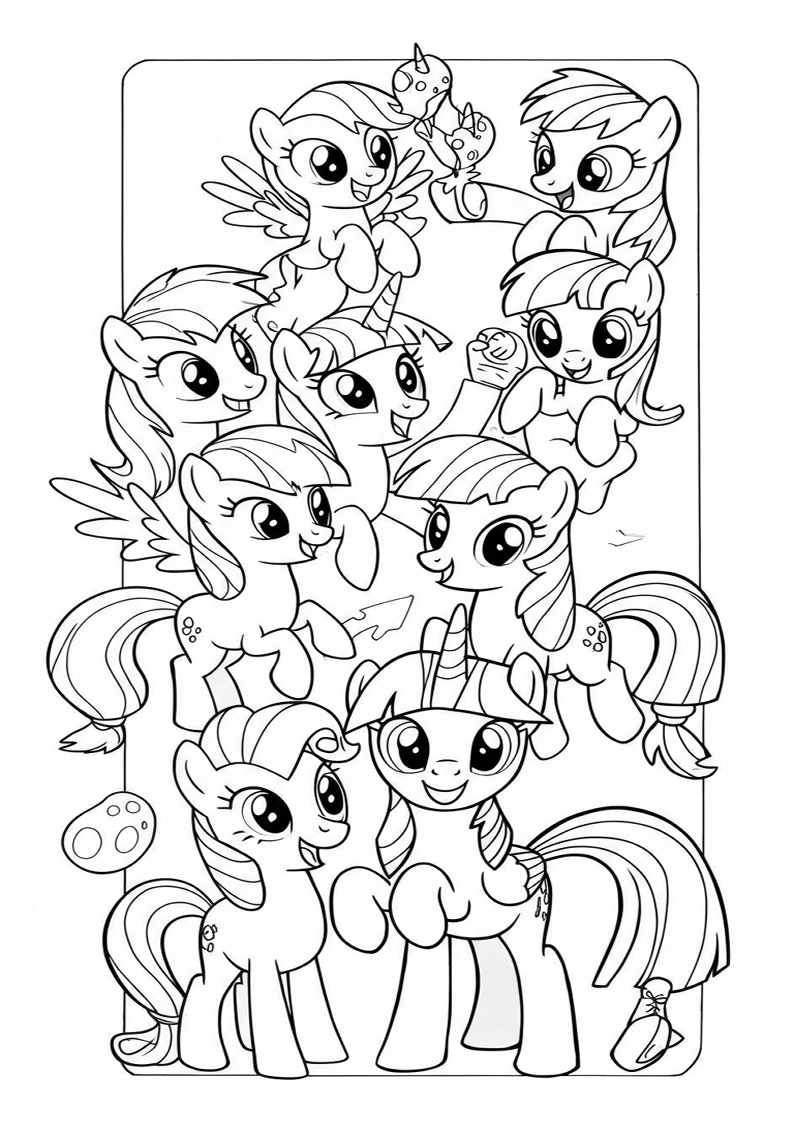 Mane Six Colouring Pages 87