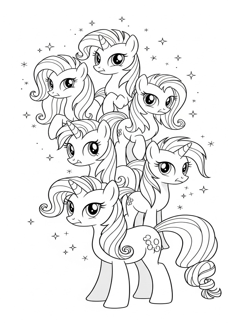 Mane Six Picture Coloring Pages 175