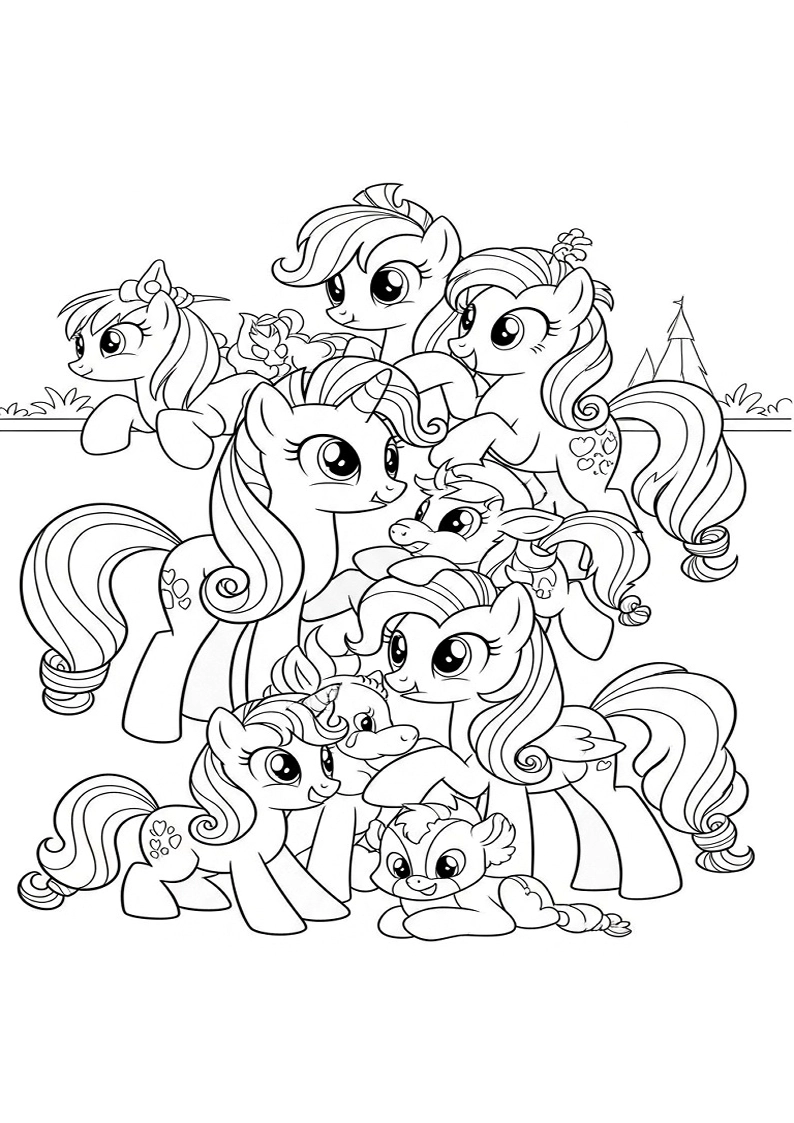 Mane Six Picture Coloring Pages 179