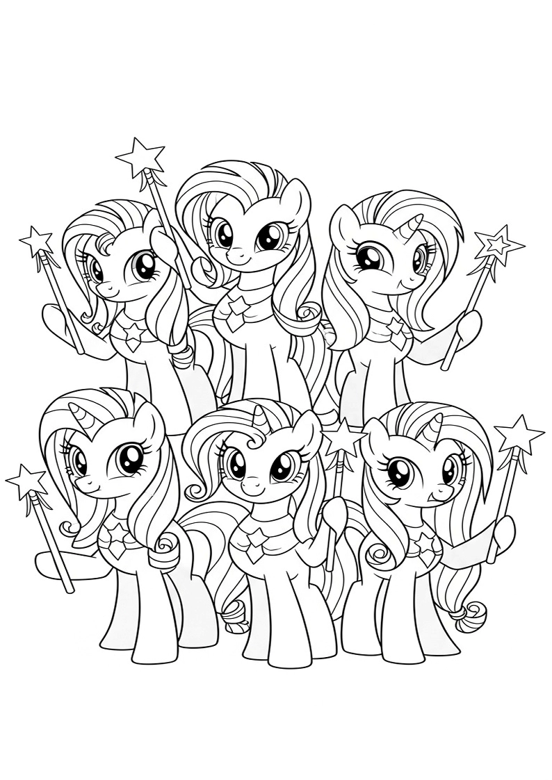 Mane Six Picture Coloring Pages 184
