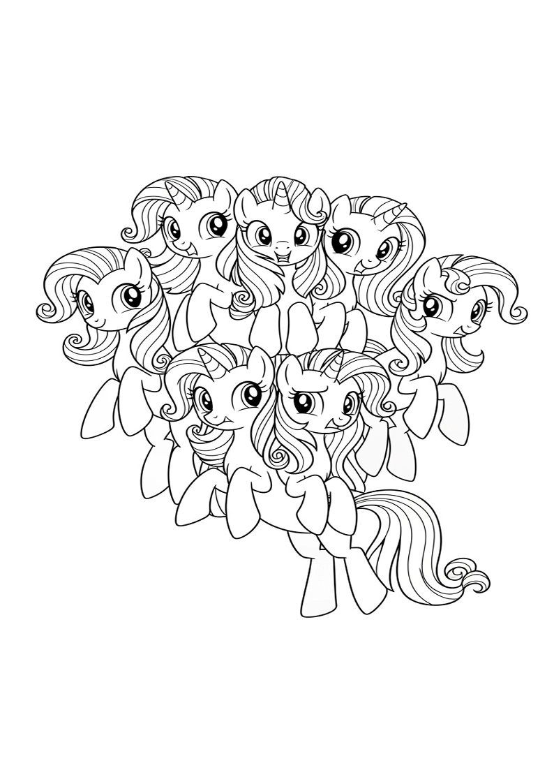 Mane Six Picture Coloring Pages 186