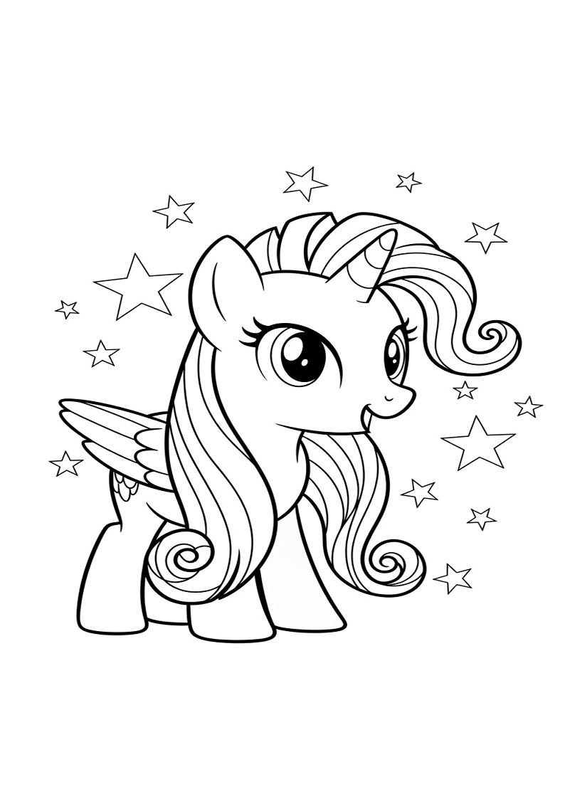 Mane Six Picture Coloring Pages 195