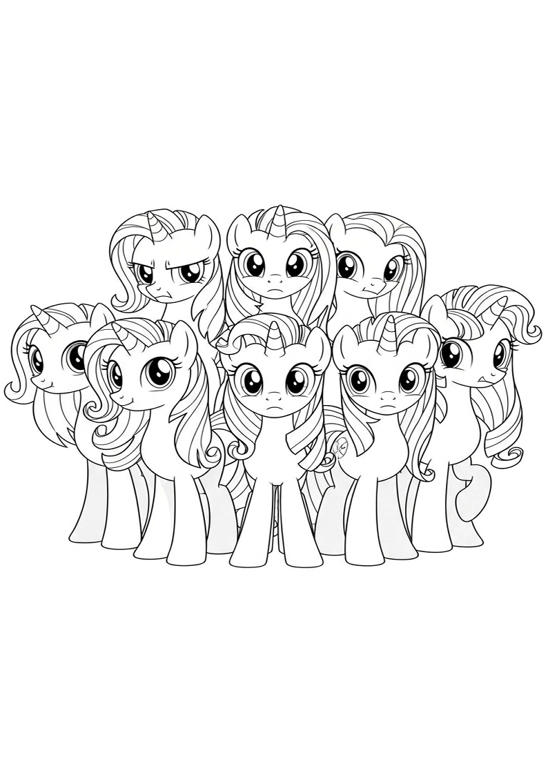 Mane Six Picture Coloring Pages 203