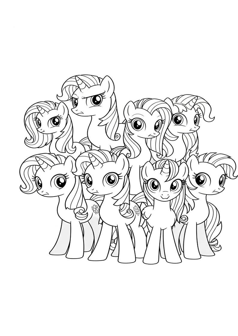 Mane Six Picture Coloring Pages 204