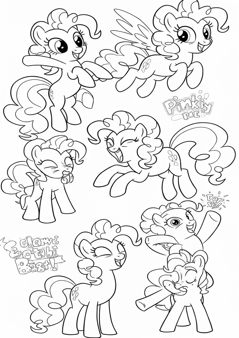 Pinkie Pie My Little Pony Coloring Pages For Kids And Adults 122