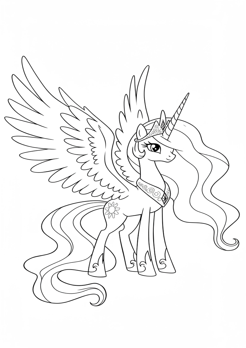 Princess Celestia My Little Pony Coloring Pages 10