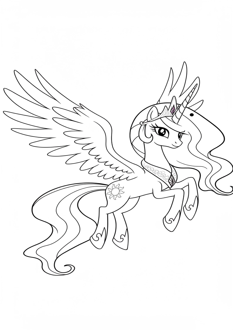 Princess Celestia My Little Pony Coloring Pages 11